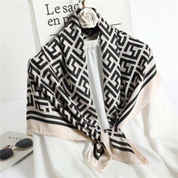 Women Satin Silk Square Scarf/Shawl - Picture 5 of 6